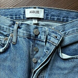 Agolde Organic Denim Straight Leg Button-Fly Jeans 25
